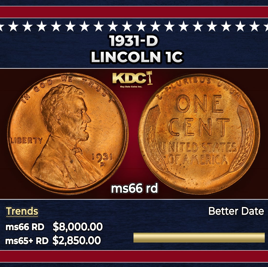 1931-d Lincoln Cent 1c ms66 rd SEGS: 1931-d Lincoln Cent 1c ms66 rd SEGS.