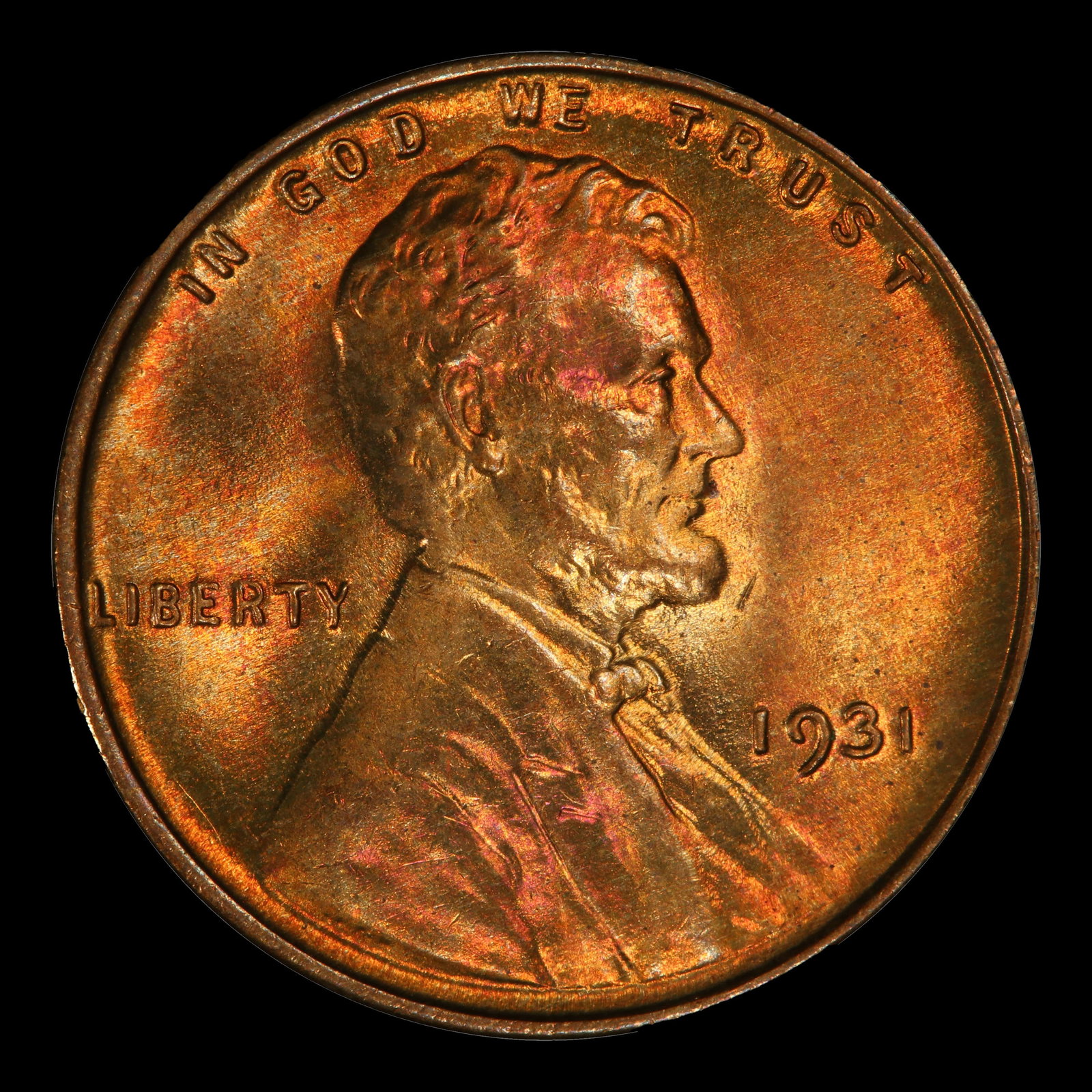 1931-p Lincoln Cent 1c Grades ms66 rd - 2