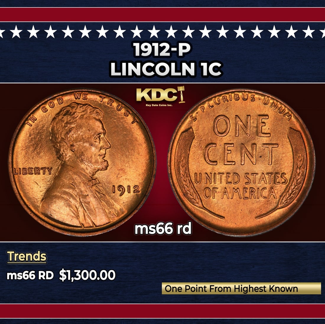 1912-p Lincoln Cent 1c ms66 rd SEGS: 1912-p Lincoln Cent 1c ms66 rd SEGS.