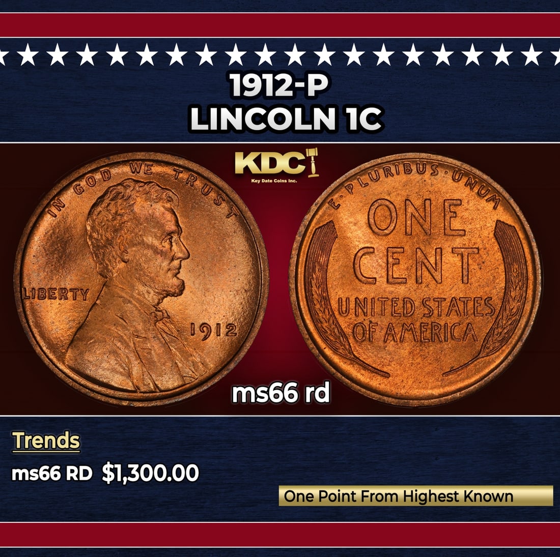 1912-p Lincoln Cent 1c ms66 rd SEGS: 1912-p Lincoln Cent 1c ms66 rd SEGS.