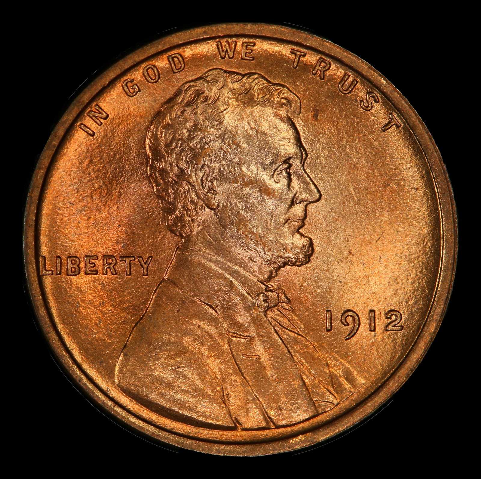 1912-p Lincoln Cent Near Top Pop! 1c ms66+ rd SEGS - 2