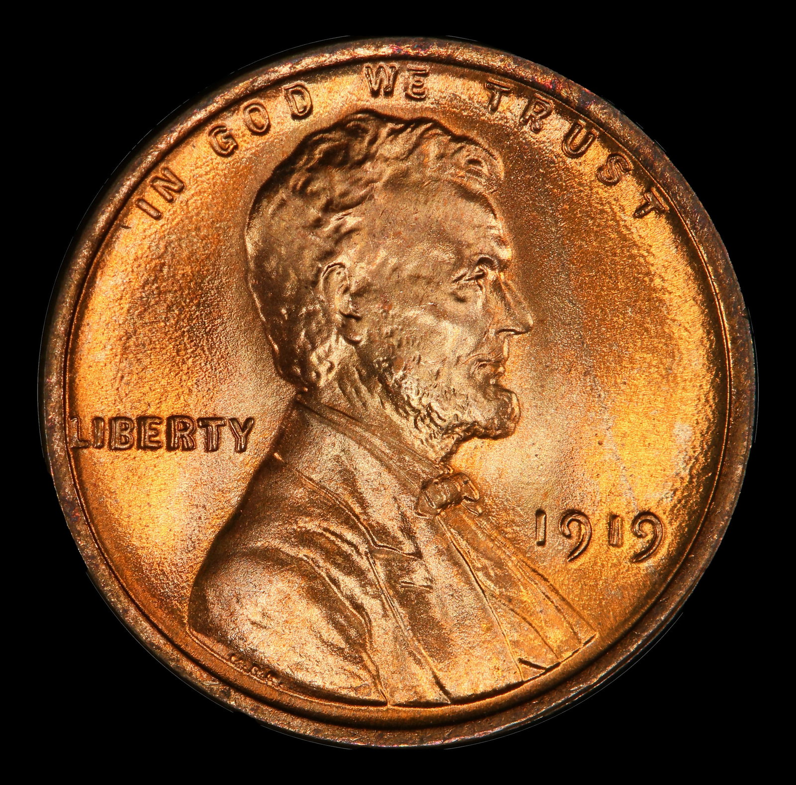 1919-p Lincoln Cent Near Top Pop! 1c ms68+ rd SEGS - 2