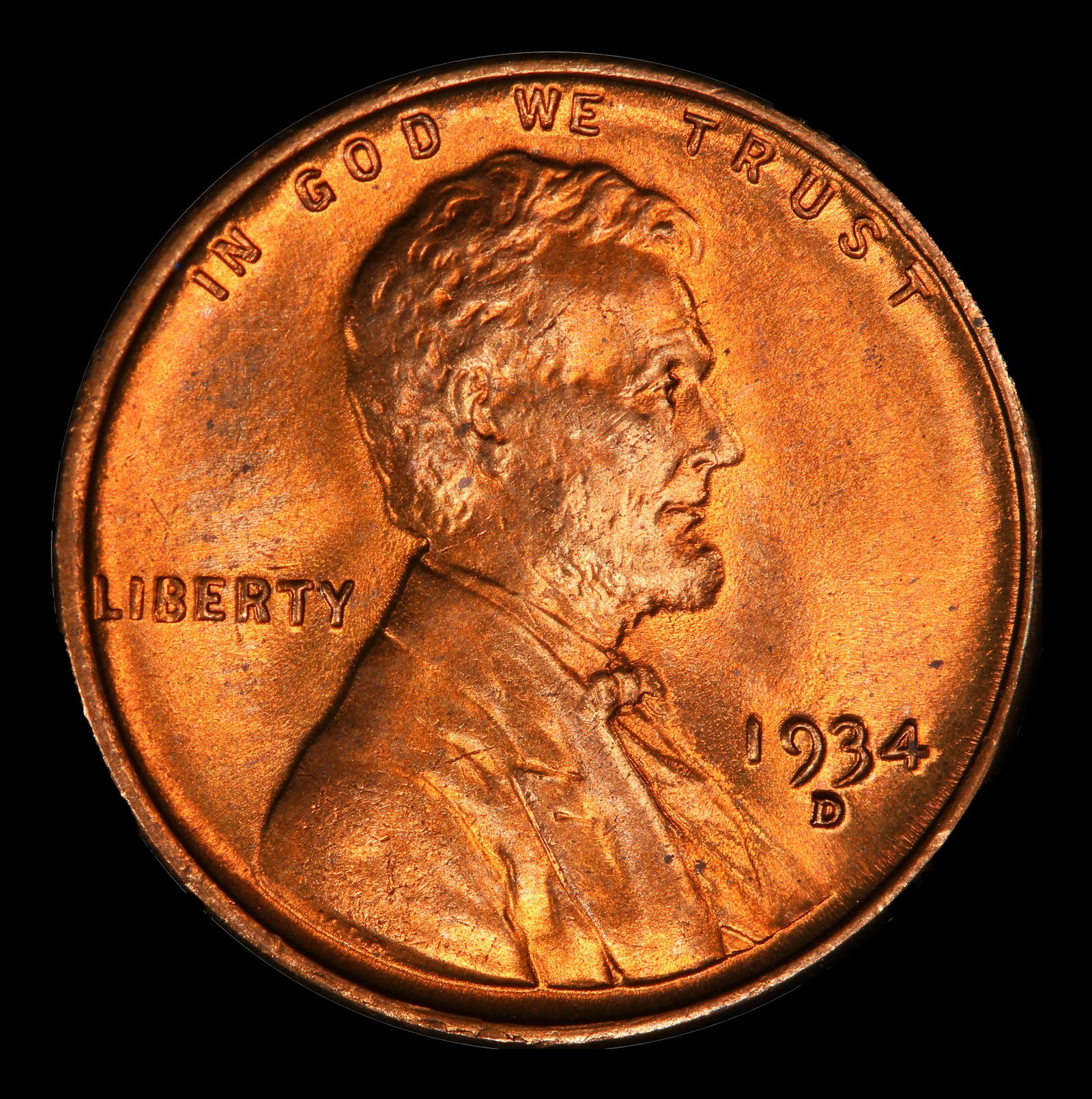 1934-d Lincoln Cent Near Top Pop 1c ms66+ rd SEGS - 2