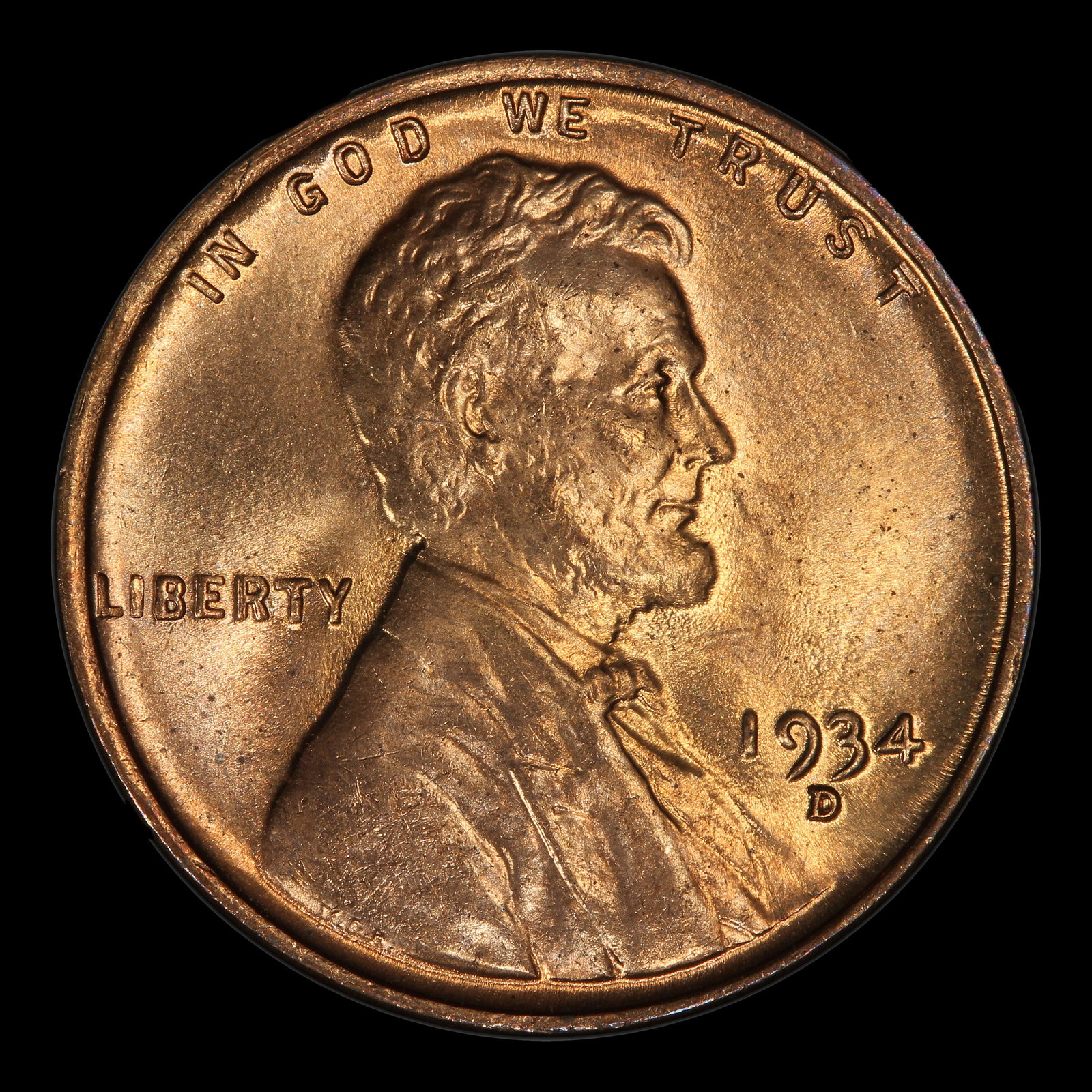 1934-d Lincoln Cent Near Top Pop 1c ms66+ rd SEGS - 2