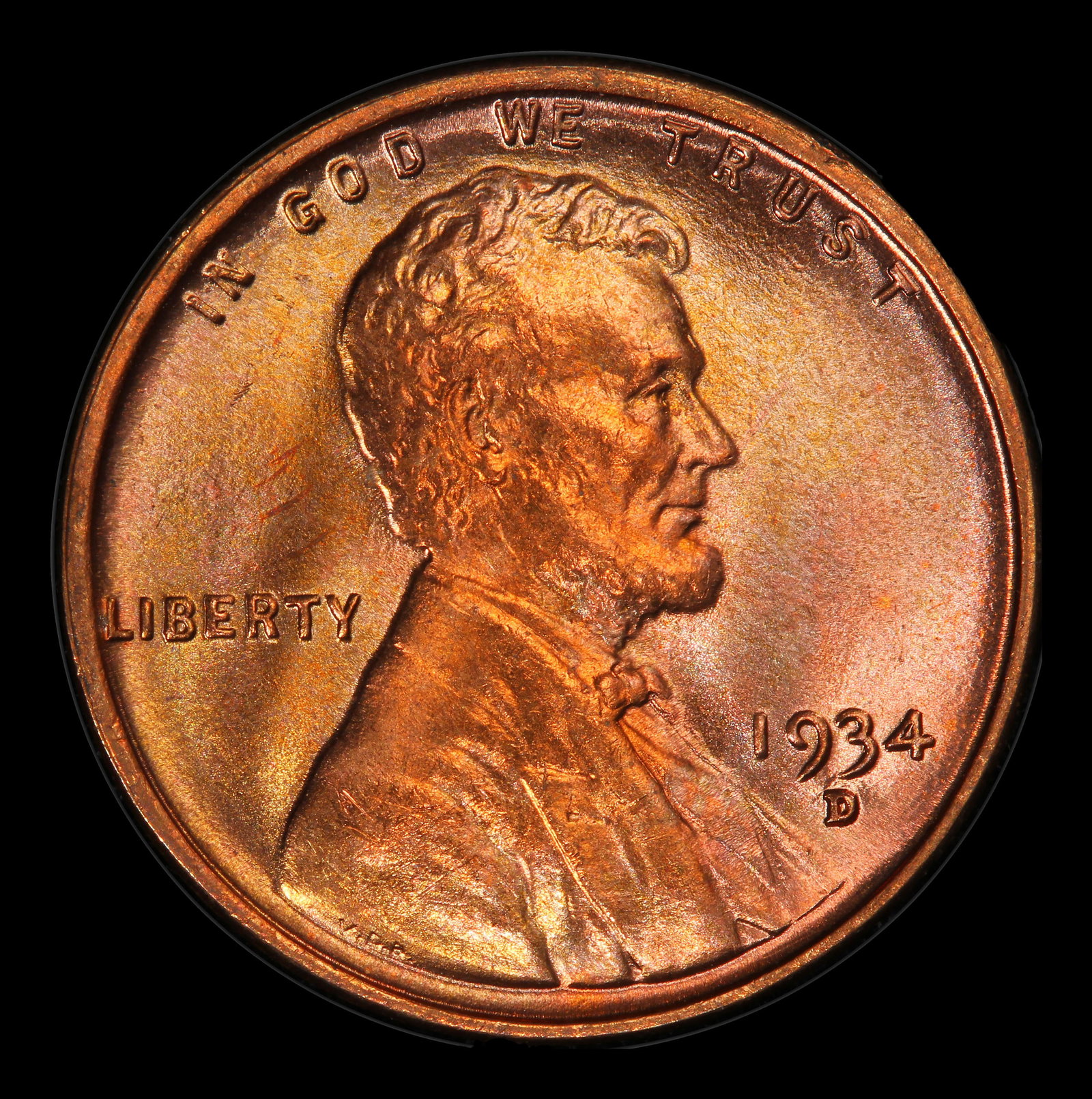 1934-d Lincoln Cent Near Top Pop 1c ms67 rd SEGS - 2
