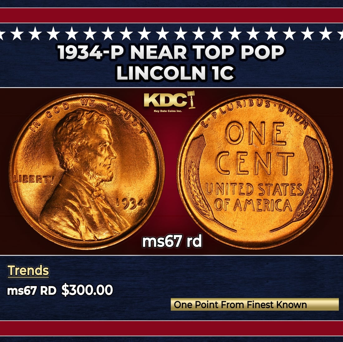 1934-p Lincoln Cent Near Top Pop 1c ms67 rd SEGS: 1934-p Near Top Pop Lincoln Cent 1c ms67 rd SEGS.