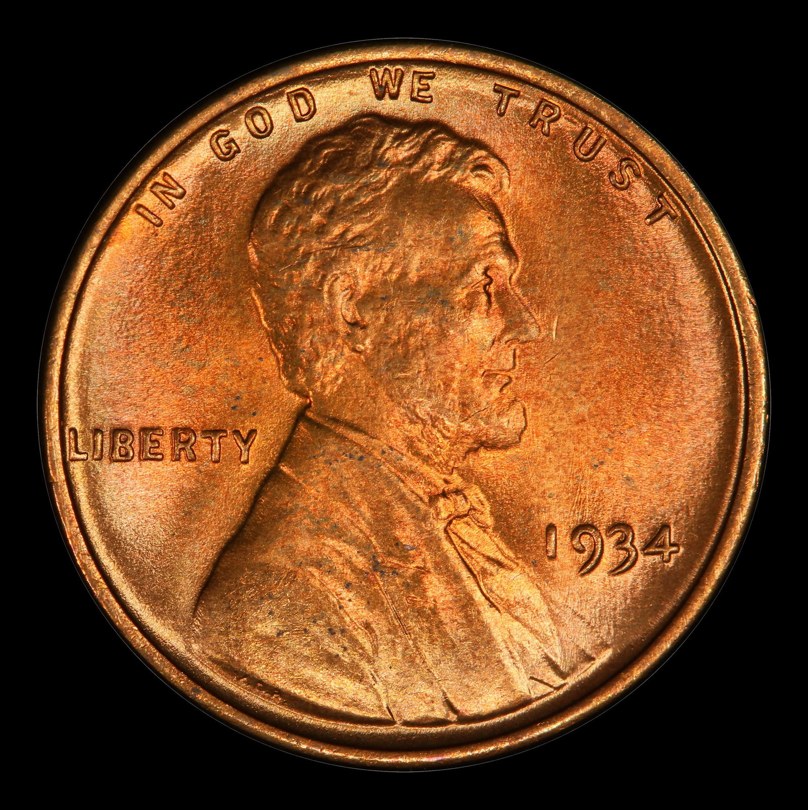 1934-p Lincoln Cent Near Top Pop 1c ms67+ rd SEGS - 2