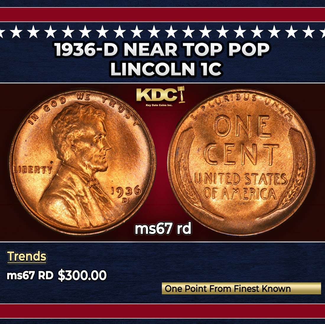 1936-d Lincoln Cent Near Top Pop 1c ms67 rd SEGS: 1936-d Near Top Pop Lincoln Cent 1c ms67 rd SEGS.
