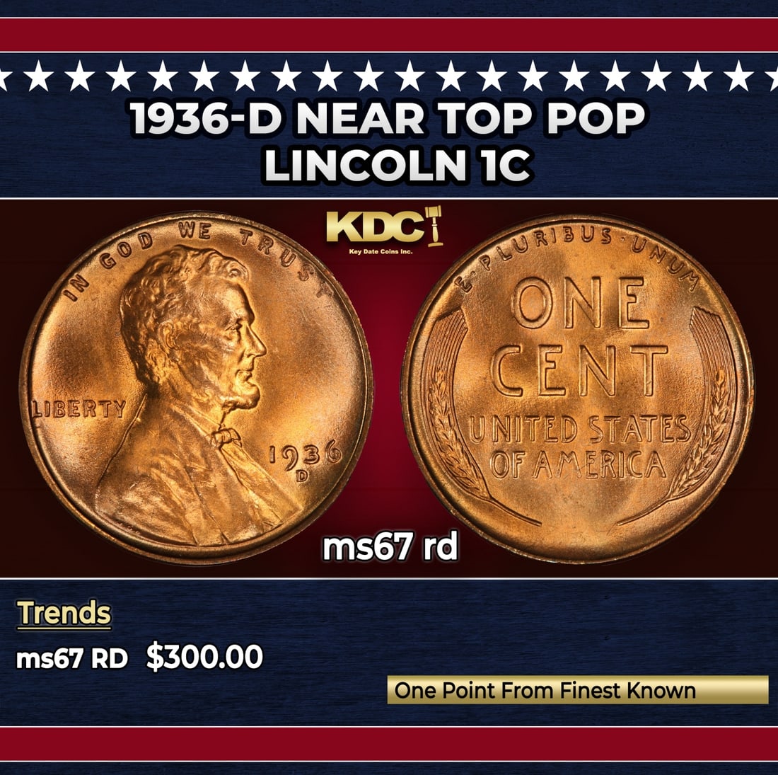 1936-d Lincoln Cent Near Top Pop 1c ms67 rd SEGS: 1936-d Near Top Pop Lincoln Cent 1c ms67 rd SEGS.