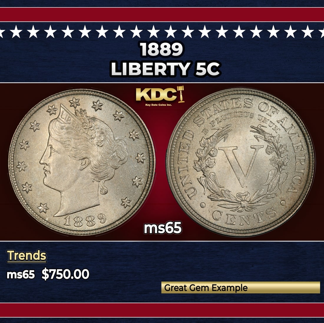 1889 Liberty Nickel 5c Grades ms65: 1889 Liberty Nickel 5c Grades ms65.