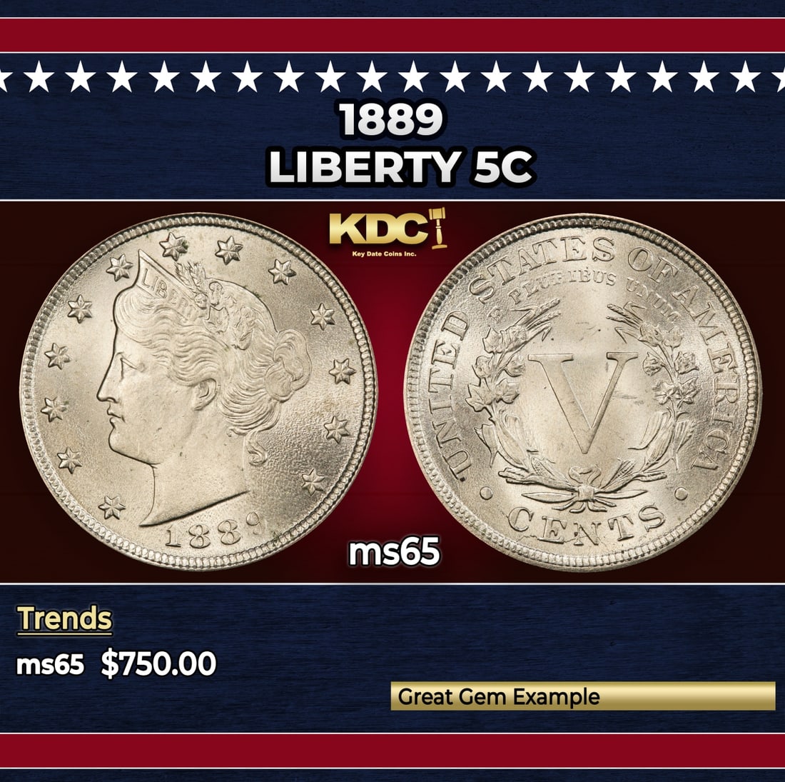 1889 Liberty Nickel 5c Grades ms65: 1889 Liberty Nickel 5c Grades ms65.
