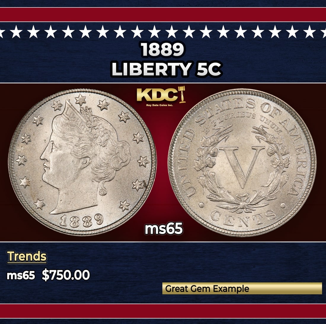 1889 Liberty Nickel 5c Grades ms65: 1889 Liberty Nickel 5c Grades ms65.