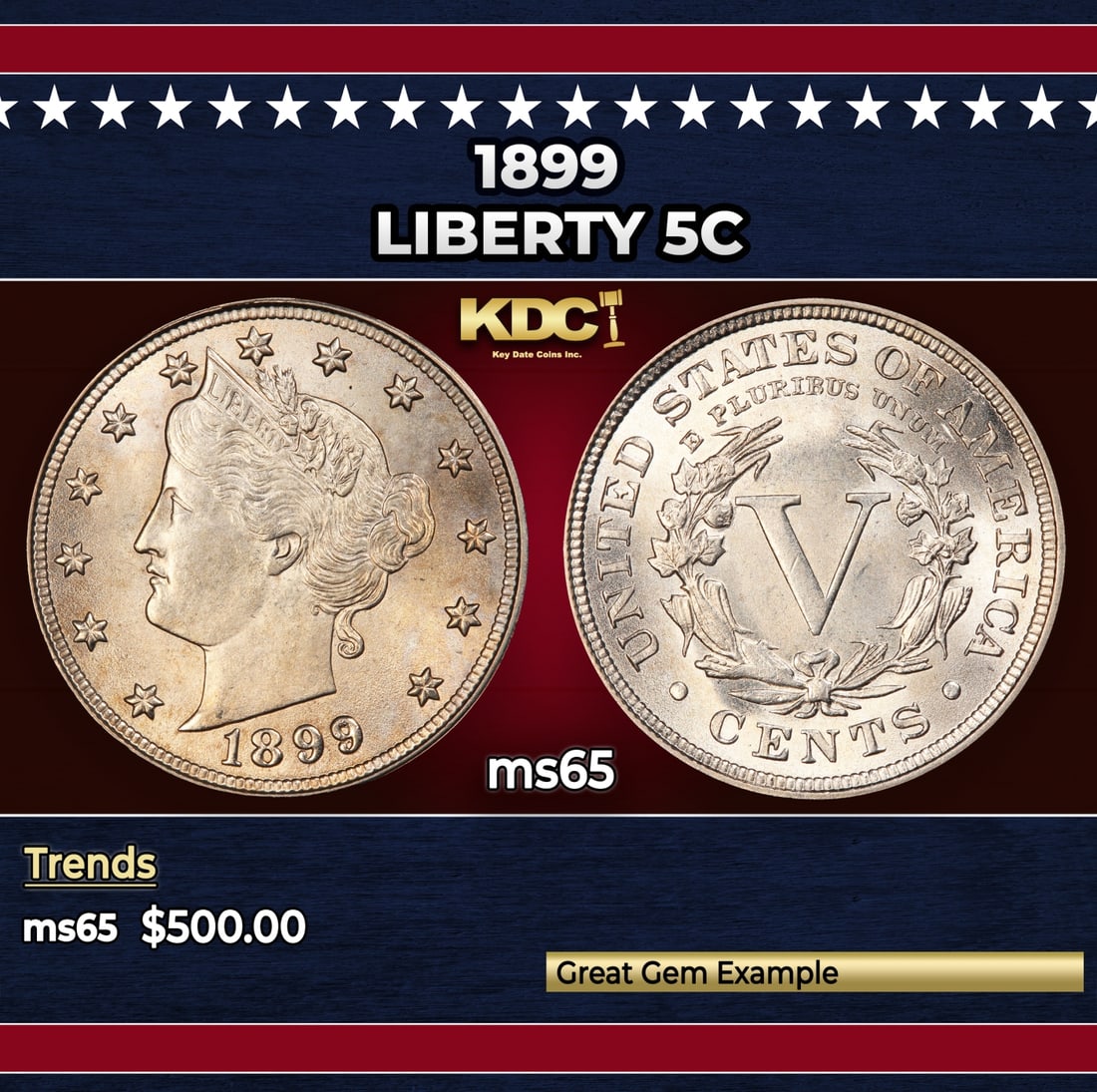 1899 Liberty Nickel 5c Grades ms65: 1899 Liberty Nickel 5c Grades ms65.