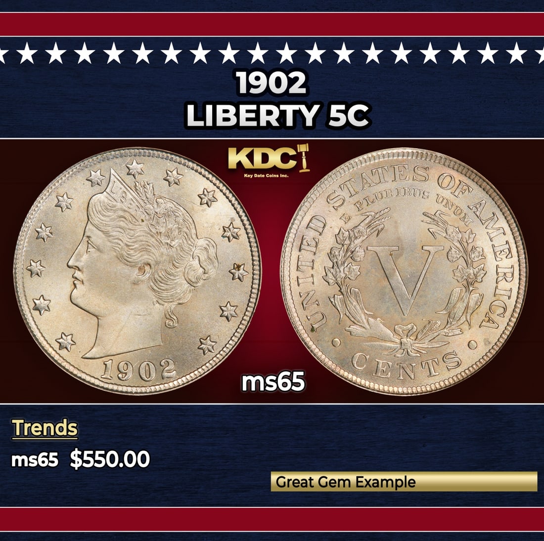 1902 Liberty Nickel 5c Grades ms65: 1902 Liberty Nickel 5c Grades ms65.