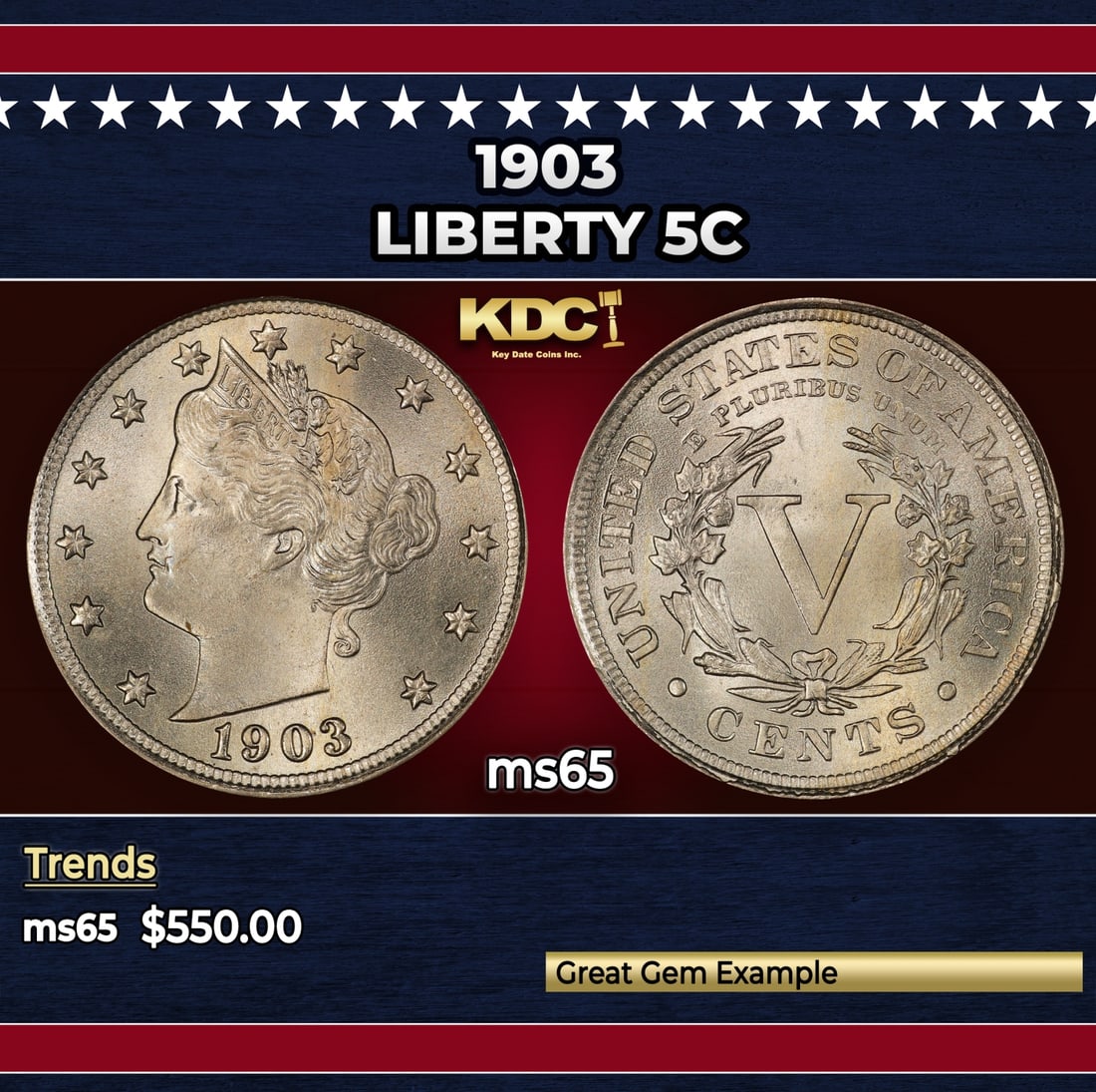 1903 Liberty Nickel 5c Grades ms65: 1903 Liberty Nickel 5c Grades ms65.