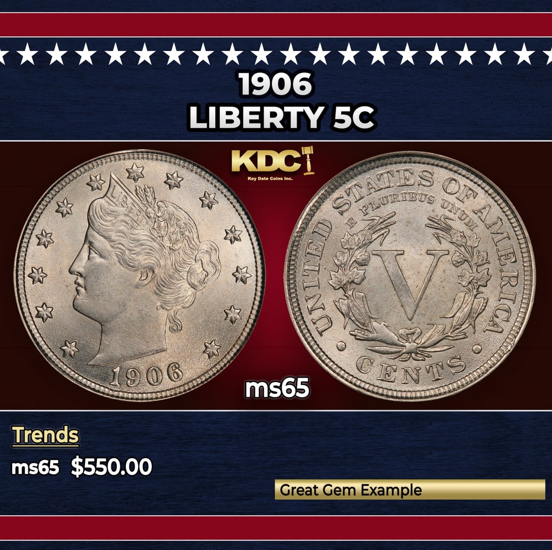 1906 Liberty Nickel 5c Grades ms65: 1906 Liberty Nickel 5c Grades ms65.