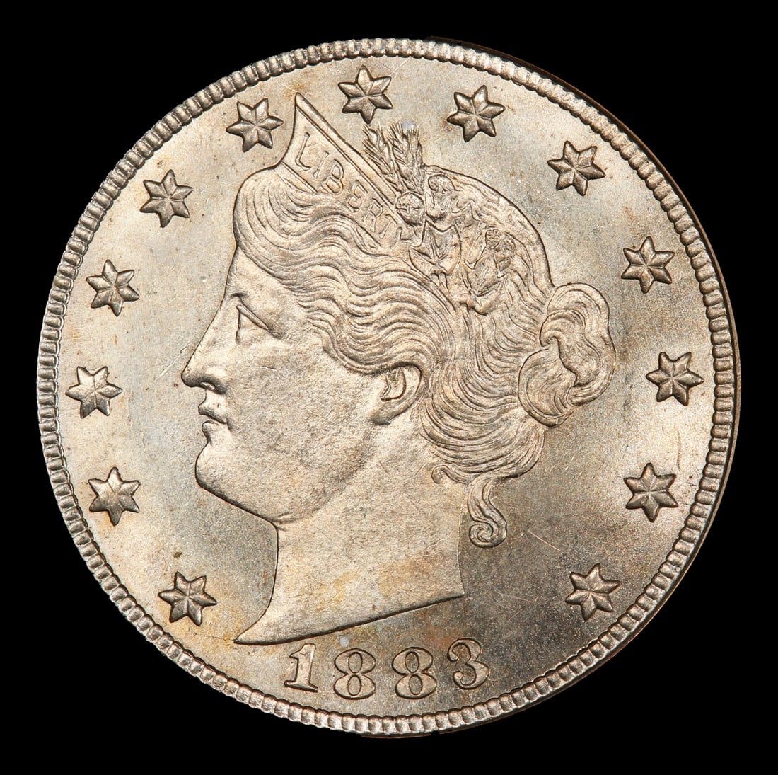1883 CENTS Liberty Nickel 5c Grades ms62+ - 2