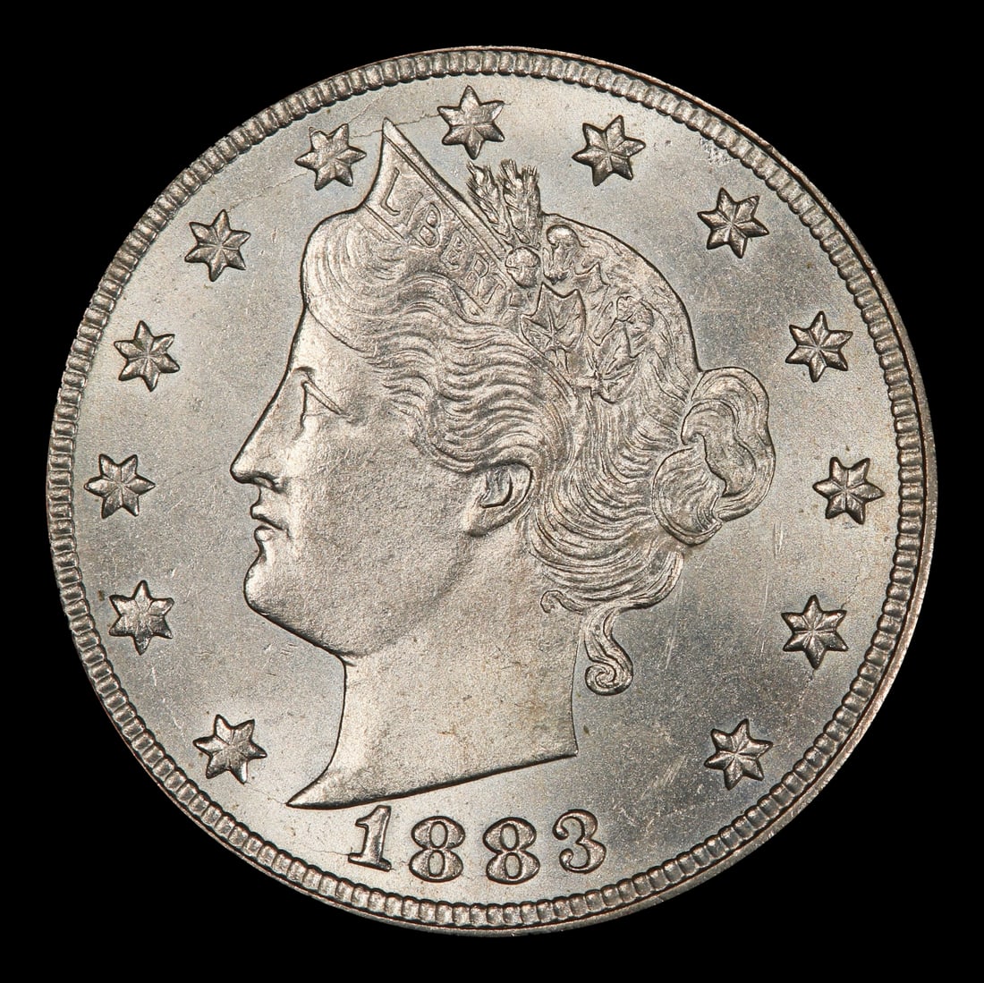 1883 CENTS Liberty Nickel 5c Grades ms63+ - 2