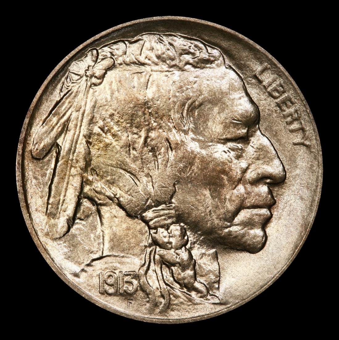 1913-p Ty II Buffalo Nickel 5c Grades ms65+ - 2