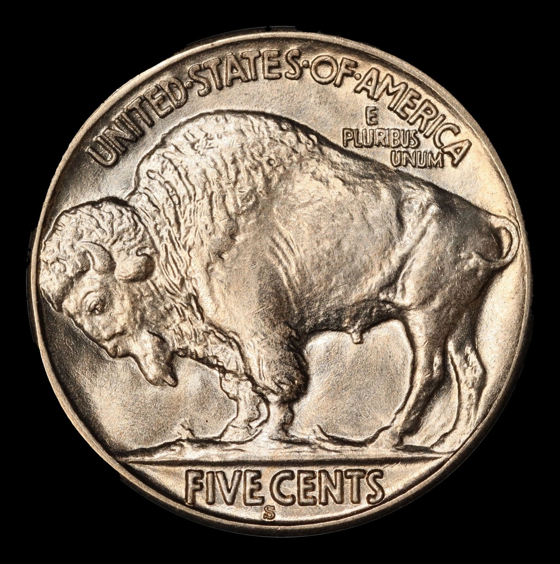 1937-s Buffalo Nickel 5c Grades ms66 - 3