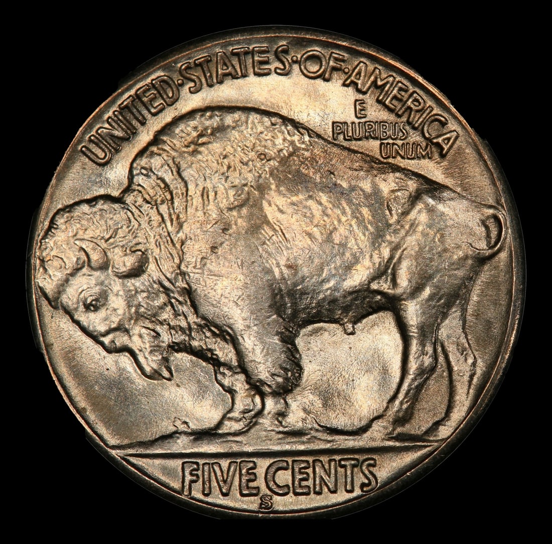 1937-s Buffalo Nickel 5c Grades ms66 - 3
