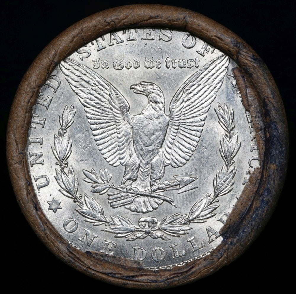 Full solid date 1921-p Uncirculated Morgan silver dollar roll, 20 coins - 3