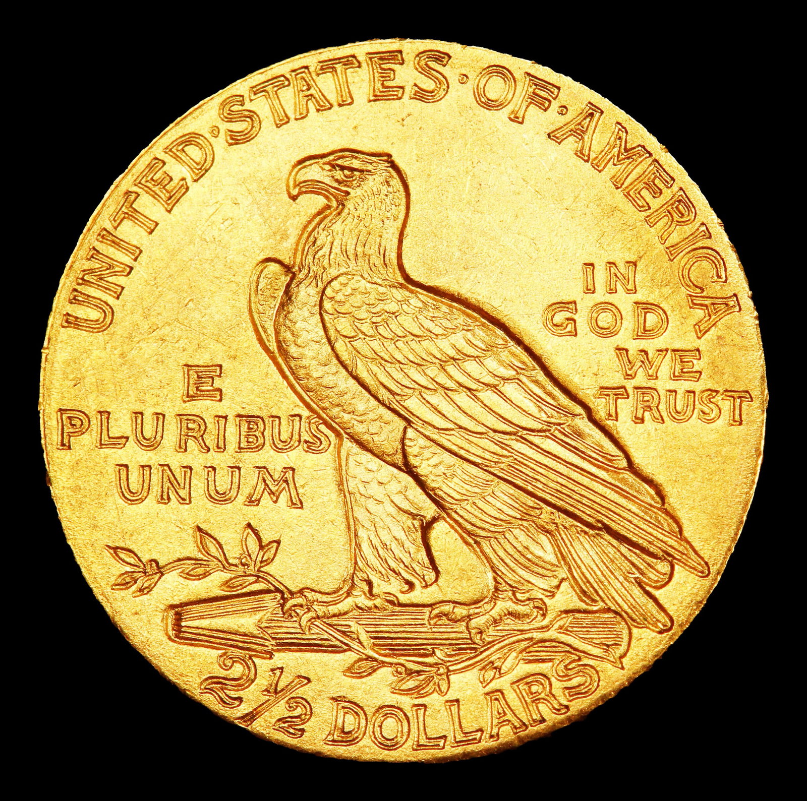 1912-p Gold Indian Quarter Eagle Near Top Pop! $2 1/2 ms66 USCG - 3