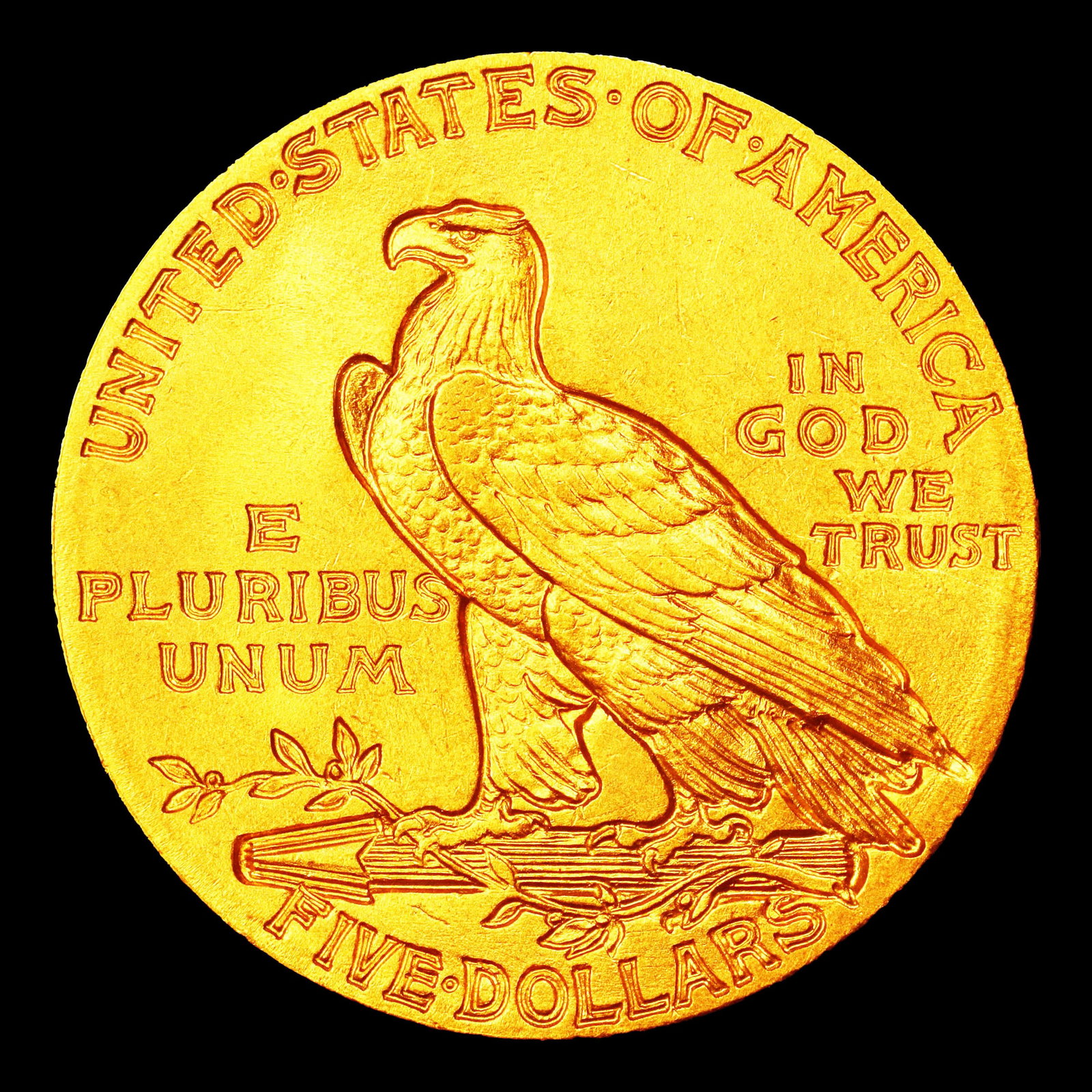 1908-p Gold Indian Half Eagle $5 ms65+ SEGS - 3