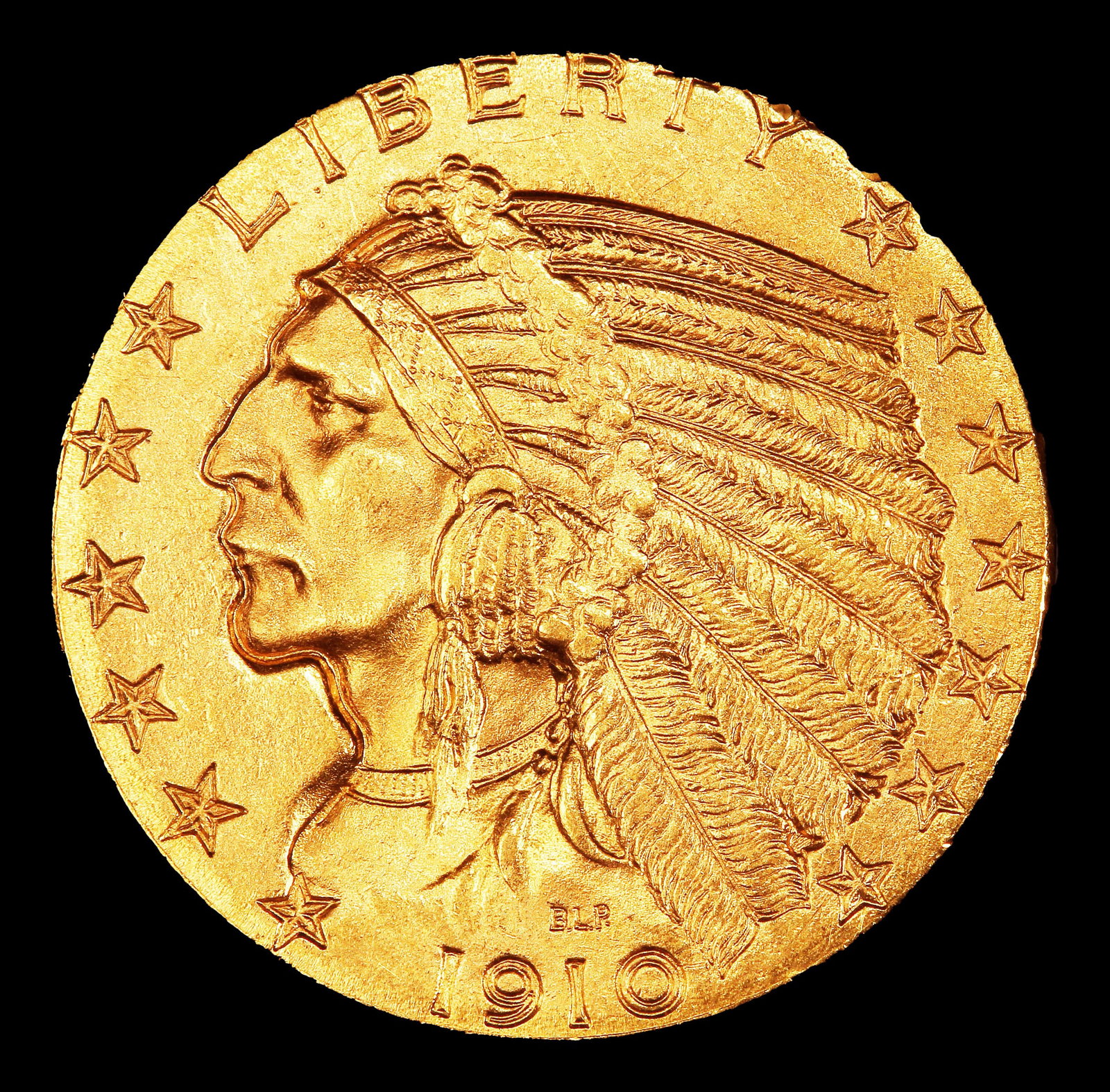 1910-p Gold Indian Half Eagle Near Top Pop! $5 ms65+ SEGS - 2