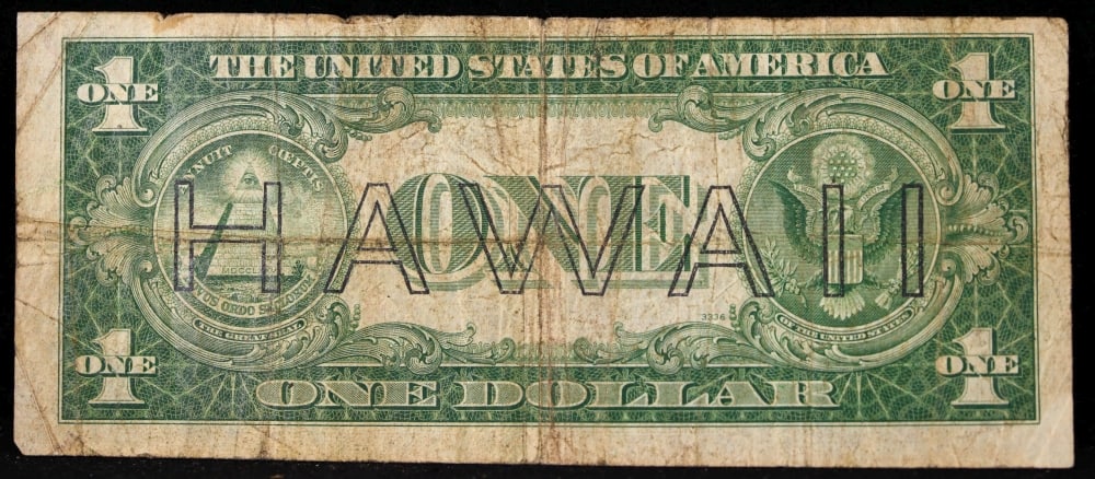 1935A $1 Silver Certificate Hawaii WWII Emergency Currency Grades vf+ - 3