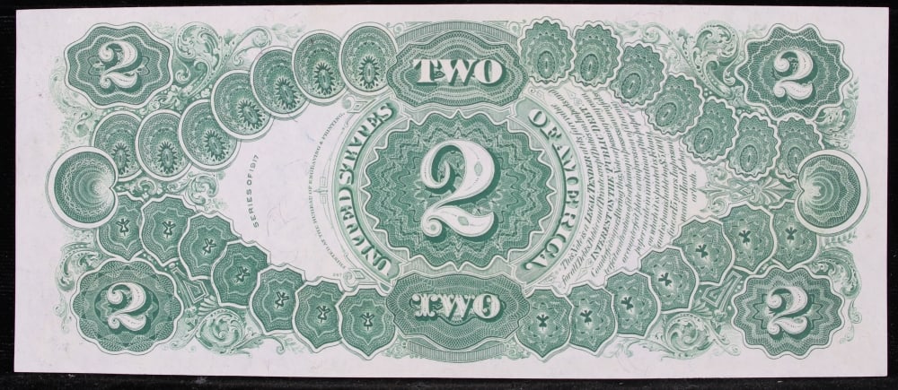 1917 $2 Large Size Legal Tender Note Thomas Jefferson Grades Choice AU/BU Slider Signatures Speel... - 3