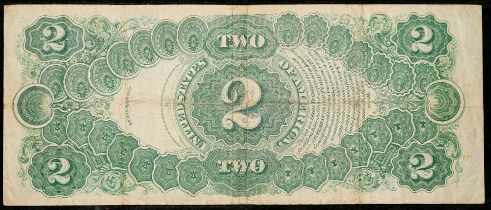 1917 $2 Large Size Legal Tender Note Thomas Jefferson Grades xf Signatures Speelman/White - 3