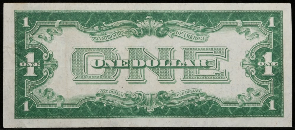 1928 $1 Blue Seal Silver Certificate "Funnyback" Grades Choice AU/BU Slider - 3