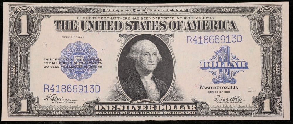 1923 $1 large size Silver Certificate Grades Select CU Signatures Speelman/White - 2