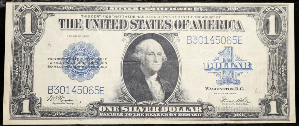 1923 $1 large size Silver Certificate Grades Select AU Signatures Woods/White - 2