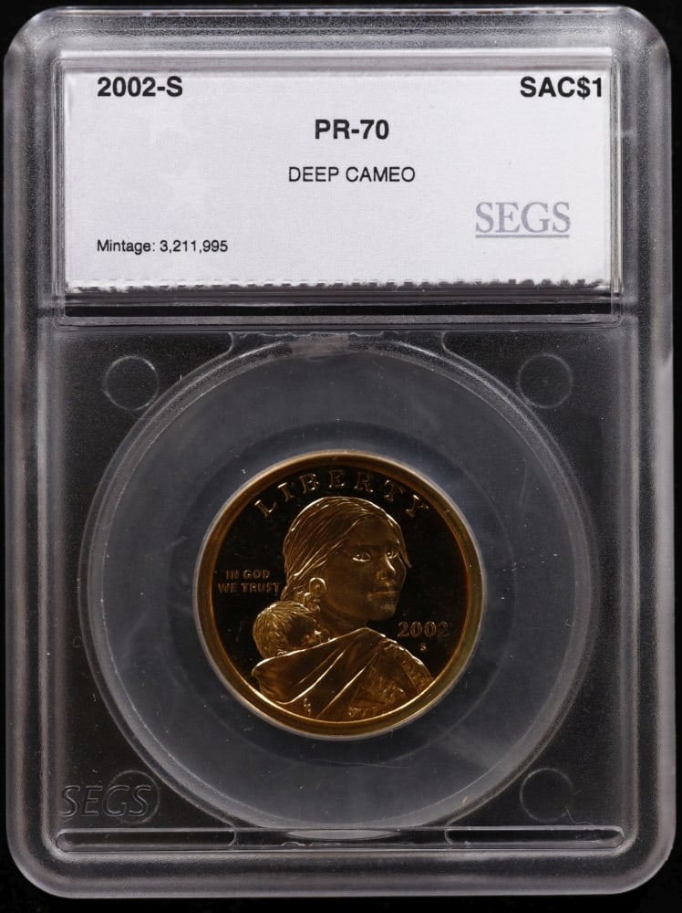 2002 US Silver Proof Set Graded pr70 DCAM By SEGS about 1.5 oz of pure silver 10 Coins - 11