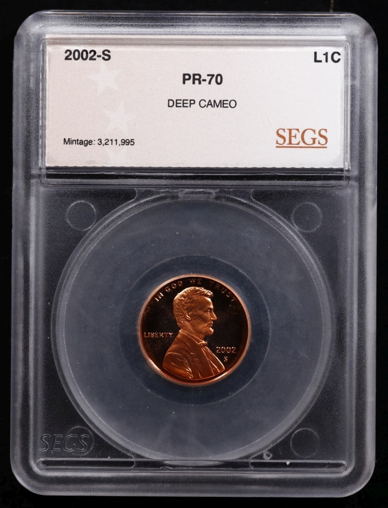 2002 US Silver Proof Set Graded pr70 DCAM By SEGS about 1.5 oz of pure silver 10 Coins - 2