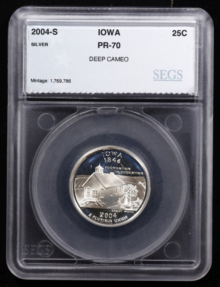 2004 US Silver Proof Set Graded pr70 DCAM By SEGS about 1.5 oz of pure silver 10 Coins - 6