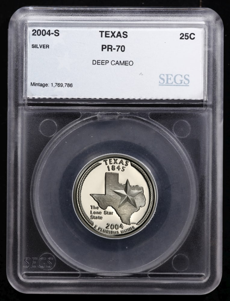 2004 US Silver Proof Set Graded pr70 DCAM By SEGS about 1.5 oz of pure silver 10 Coins - 8