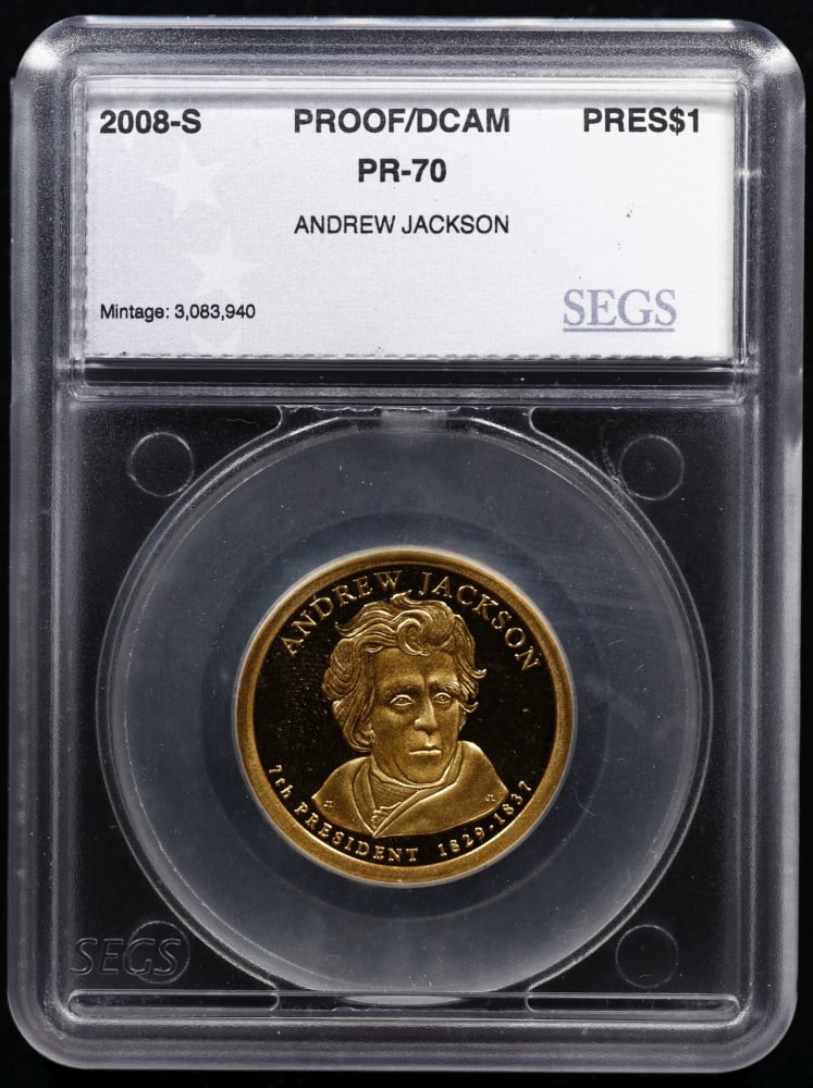 2008 US Silver Proof Set Graded pr70 DCAM By SEGS about 1.5 oz of pure silver 14 Coins - 14