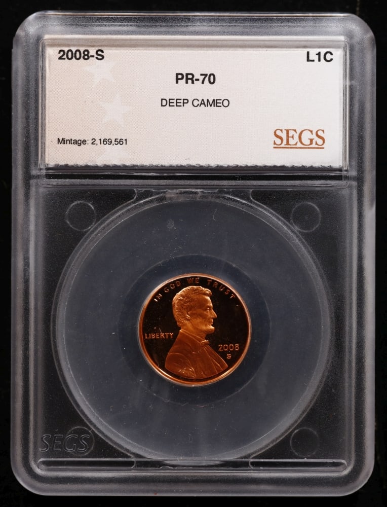 2008 US Silver Proof Set Graded pr70 DCAM By SEGS about 1.5 oz of pure silver 14 Coins - 2