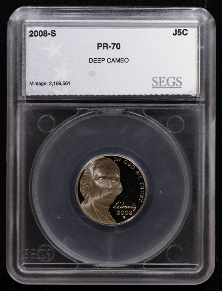2008 US Silver Proof Set Graded pr70 DCAM By SEGS about 1.5 oz of pure silver 14 Coins - 3