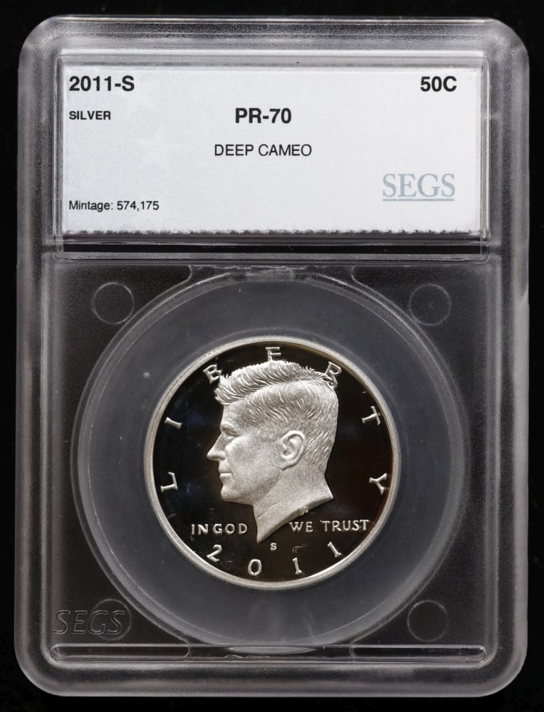 2011 US Silver Proof Set Graded pr70 DCAM By SEGS about 1.5 oz of pure silver 13 Coins - 10