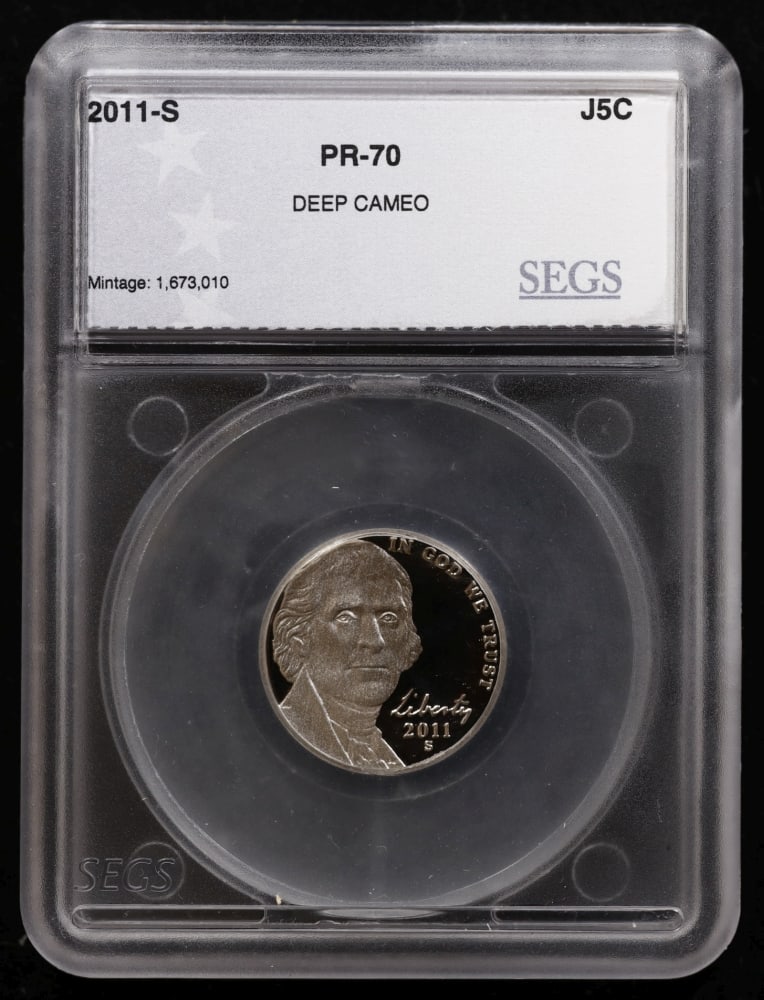 2011 US Silver Proof Set Graded pr70 DCAM By SEGS about 1.5 oz of pure silver 13 Coins - 3