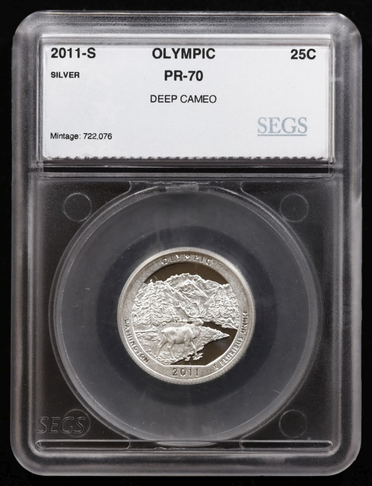 2011 US Silver Proof Set Graded pr70 DCAM By SEGS about 1.5 oz of pure silver 13 Coins - 8