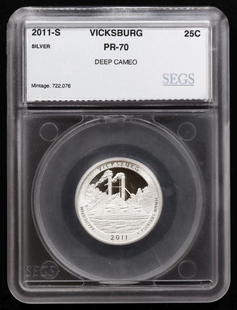 2011 US Silver Proof Set Graded pr70 DCAM By SEGS about 1.5 oz of pure silver 13 Coins - 9