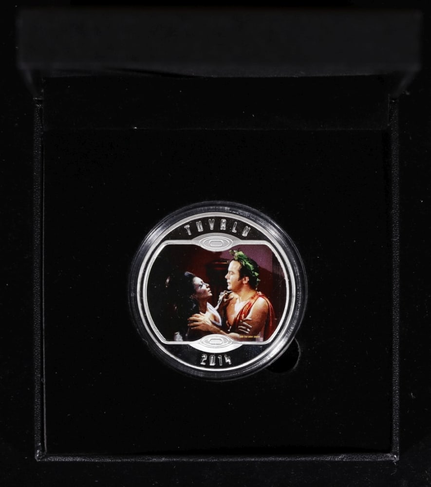 1 PC. Star Trek (The Kiss) Silver Plated Round Collection In Custom Box W/ Special Backer card - 2
