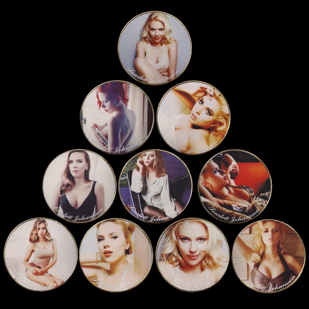 10 Coin Scarlett Johansson Gold Plated Round Collection - 2