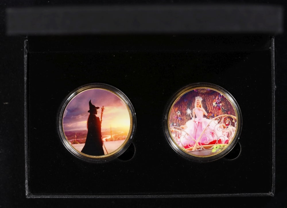 2 Coin Wicked Wizard of Oz Gold Plated Round Collection In Custom Box W/ Special Backer Card - 3