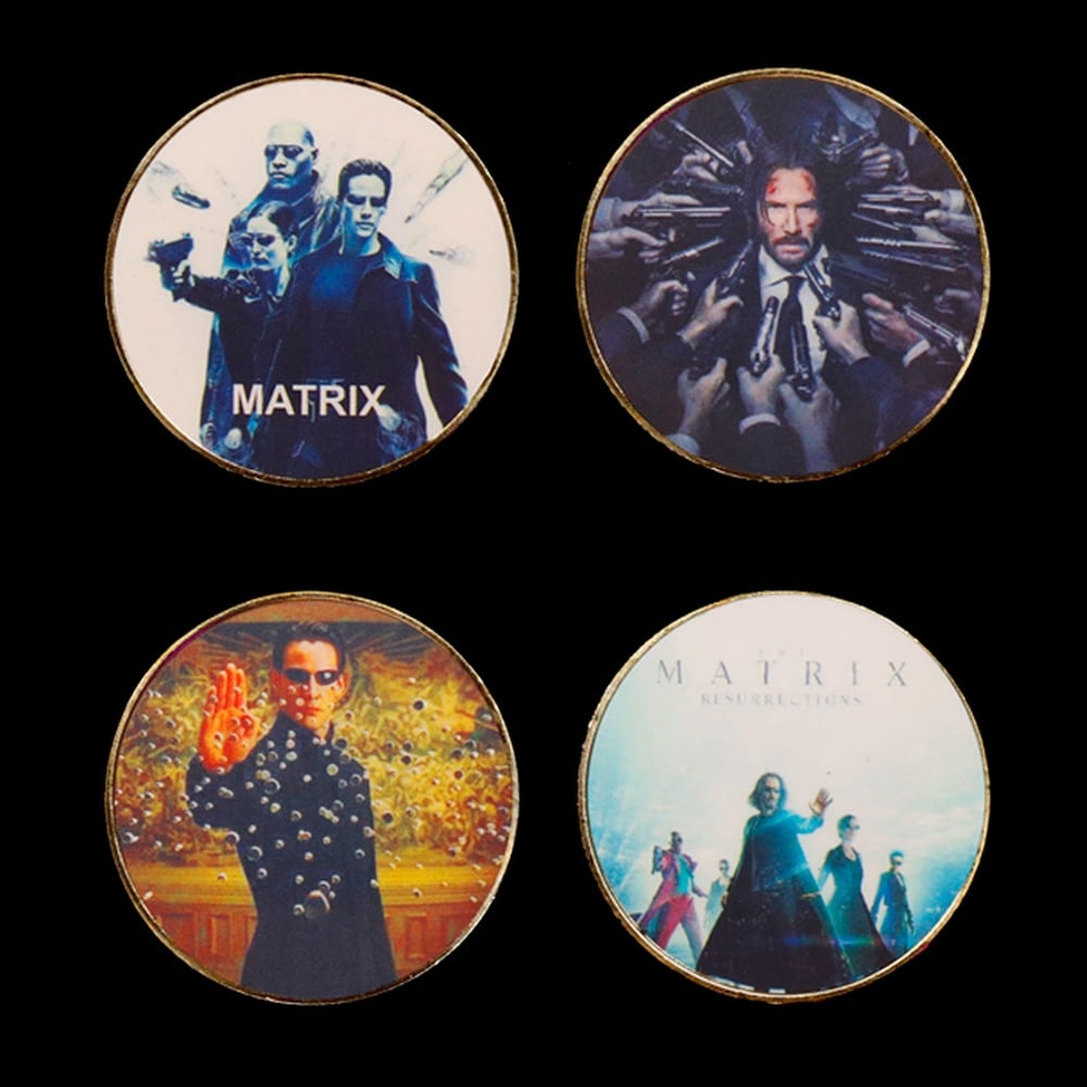 4 Coin Matrix Gold Plated Round Collection - 2